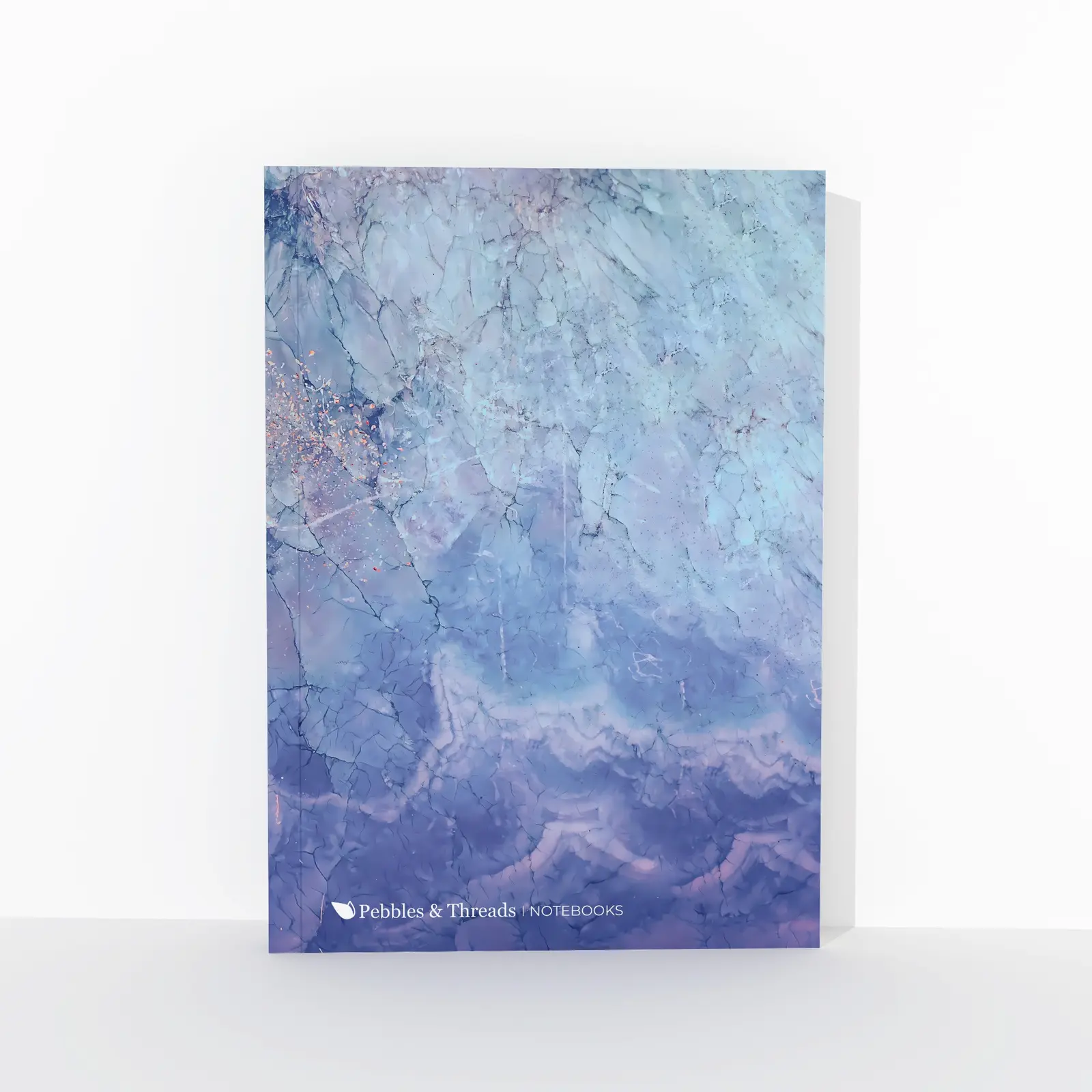 Blue Waves Prime Series notebook standing against a white background